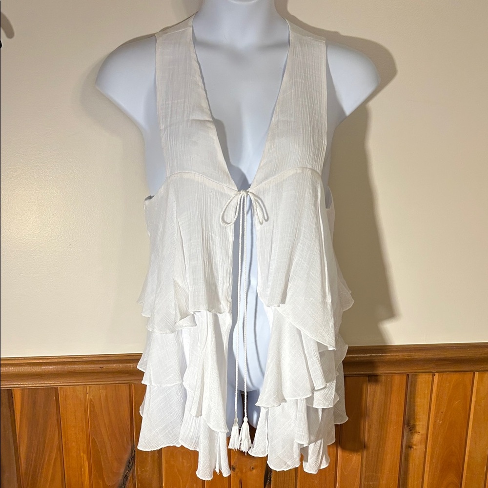 Coco + Carmen White Layered Vest Or Cover-Up